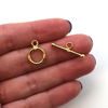 Wholesale Gold Plated Sterling Silver Simple Tiny Circle Toggle 11.5mm  (Sold per set)