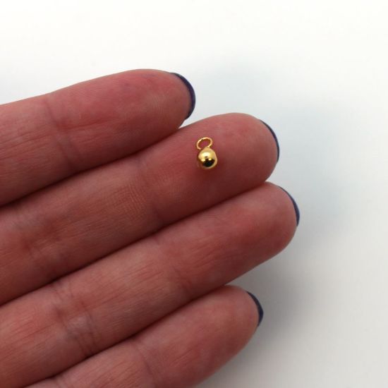 Gold Plated Sterling Silver Sliding End Beads with Silicone-4mm, Wholesale Findings