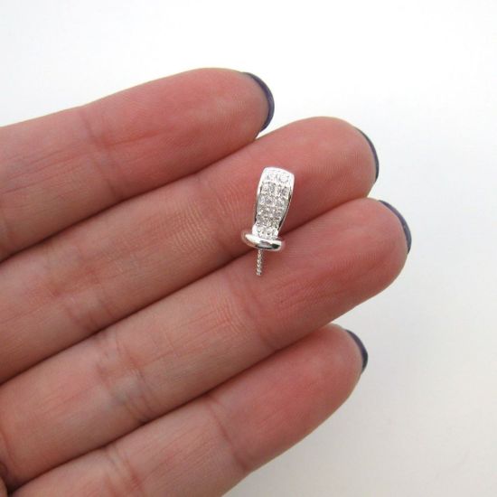 Wholesale Sterling Silver Fancy Peg Bail for Half Drilled Pearls and Beads