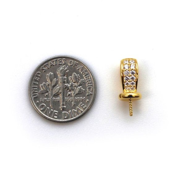 Wholesale Sterling Silver Fancy Peg Bail for Half Drilled Pearls and Beads