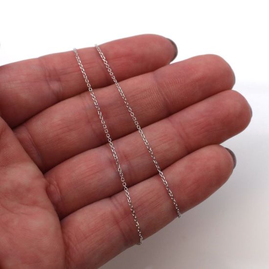 Wholesale 14K White Gold Necklace - Tiny Cable Chain - 18 inches