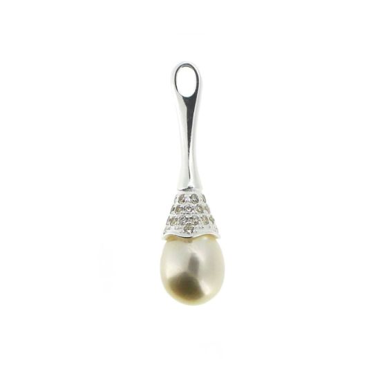 Wholesale 925 Sterling Silver Long Decorative Bell Shaped Bead Cap Bail with Post -Sterling Silver Jewelry Findings