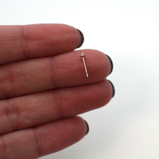 Wholesale 14K White Gold Earrings Posts with Cups - 3mm(1 pair)