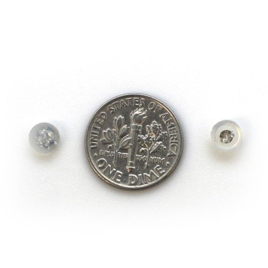 Wholesale 14K White Gold Butterfly Earring Post Backs, Earnuts in Silicone (1 pair)