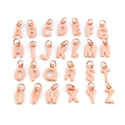 Wholesale Gold plated Sterling Silver Smooth Letter Initial Charms and Pendants for Jewelry Making, Wholesale Findings
