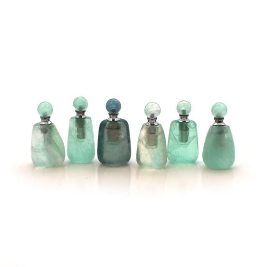 Wholesale Green Fluorite Essential Oil Bottle with Silk Cord Necklace - Irregular Shape