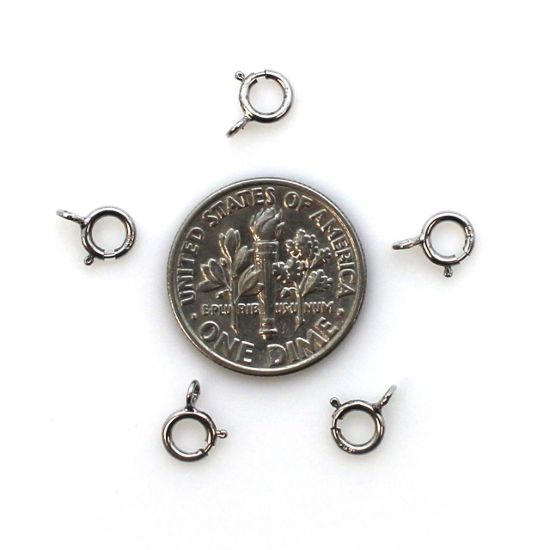 Wholesale 14K White Gold Springring Clasps- 5mm (pack of 5)