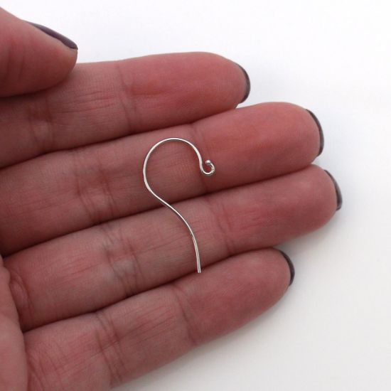 Wholesale 14K White Gold Fishhook Earwires with Ball (1 pair)