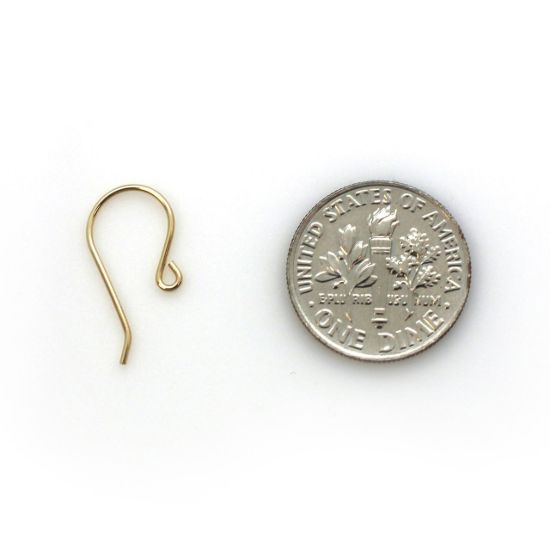 Wholesale 14K Yellow Gold Fishhook Earwires with Loop (1 pair)