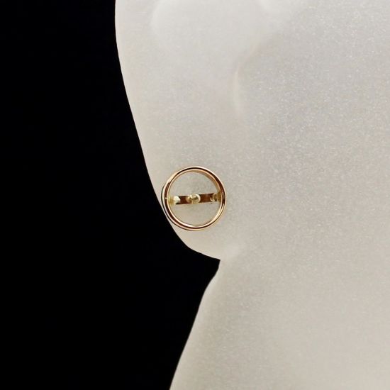 Wholesale 14K Yellow Gold Bezel Post for 7-7.5mm Pearls (1 pair)