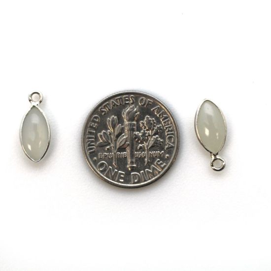 Wholesale Bezel Charm Pendant - Sterling Silver Charm - Natural  Moonstone -Tiny Marquise Shape -6x13mm