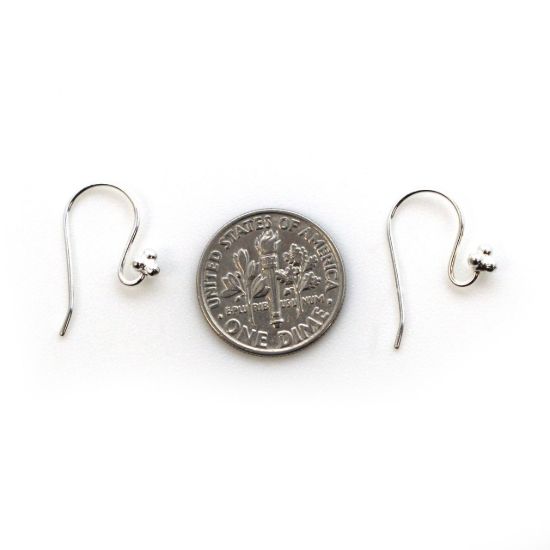 Wholesale Sterling Silver Fishhook with Ball Flower for Jewelry Making, Wholesale Earwire and Findings