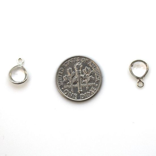 Wholesale Bezel Charm Pendant -Sterling Silver Charm - Natural Crystal -Tiny Heart Shape -7mm