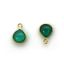 Wholesale Bezel Charm Pendant - Gold Plated Sterling Silver Charm - Natural Green Onyx -Tiny Heart Shape -7mm