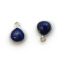 Wholesale Bezel Charm Pendant - Sterling Silver Charm - Natural Lapis Lazuli -Tiny Heart Shape -7mm