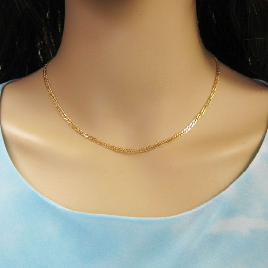 Wholesale Gold over Sterling Silver Double Diamond Cut Curb Chain, Wholesale Bulk Necklace Chains