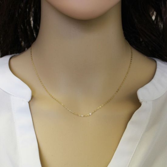 Wholesale Gold over Sterling Silver Cable Flat Oval Chain, Wholesale Bulk Necklace Chains