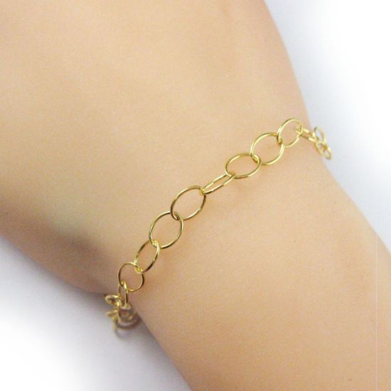 Wholesale Gold over Sterling Silver Cable Oval Chain, Wholesale Bulk Necklace Chains