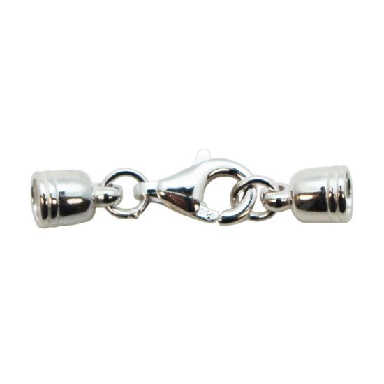 Wholesale Sterling Silver Tube End Cap and Clasp Set - 4.4mm (1 set)