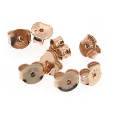 Wholesale Rose Gold Over Sterling Silver Butterfly Earring Post Backs Earnuts (5 pairs - 10 pcs)