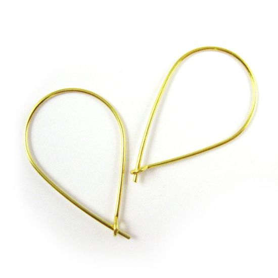 Wholesale Gold plated Sterling Silver Large Teardrop Hoops for Jewelry Making, Wholesale Earwire and Findings
