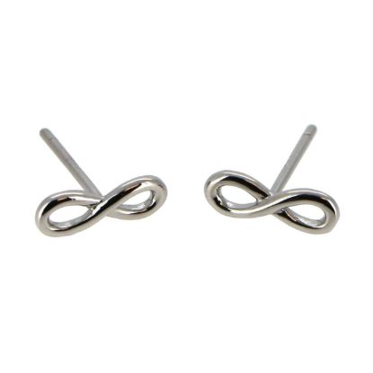 Wholesale Rhodium plated Sterling Silver Infinity Earring Studs for Jewelry Making, Wholesale Earwire and Findings