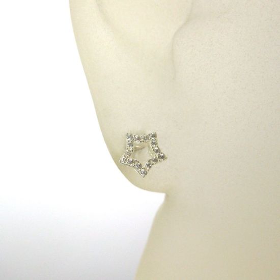 Wholesale Sterling Silver CZ Stone Pvae Star Studs for Jewelry Making, Wholesale Earwire and Findings