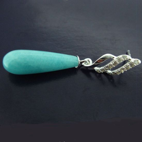 Wholesale Sterling Silver Fancy CZ Stone Flower Shaped Bridal Earrings - 18mm (Sold per pair)