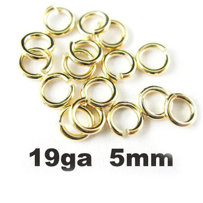 Wholesale Gold plated Sterling Silver 19 Gauge 5mm Open Jumprings for Jewelry Making, Wholesale Findings