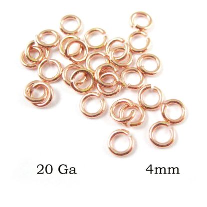 Wholesale Rose Gold Sterling Silver 20 Gauge 4mm Open Jumprings for Jewelry Making, Wholesale Findings