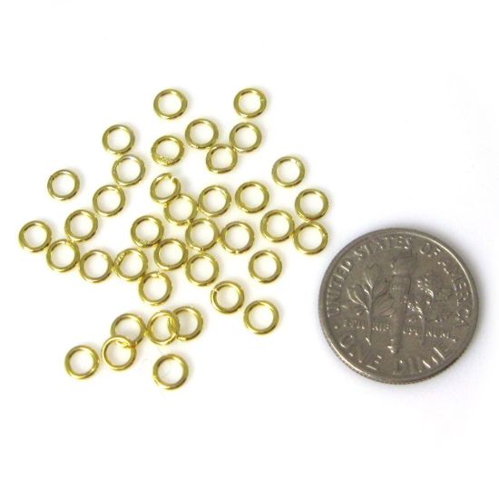 Wholesale Gold Over Sterling Silver Closed Jump Rings - 20ga, 4mm (20pcs)