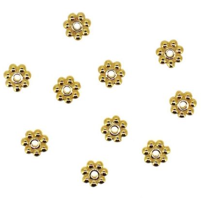 Gold Over Sterling Silver Daisy Spacers - 4mm (10 pcs), Wholesale Findings