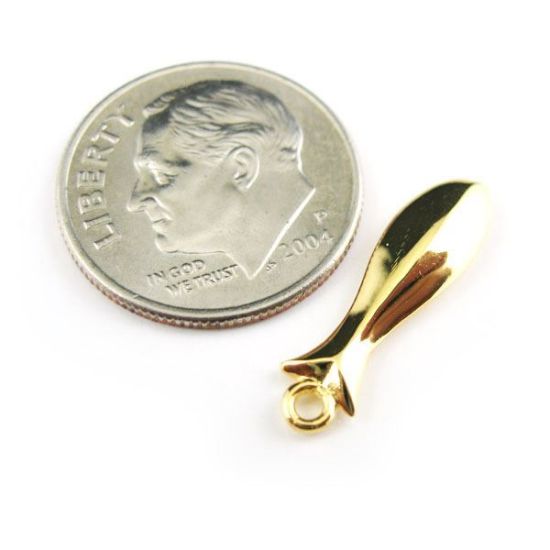 Wholesale Gold Plated Sterling Silver Fish Charms and Pendants for Jewelry Making, Wholesale Findings
