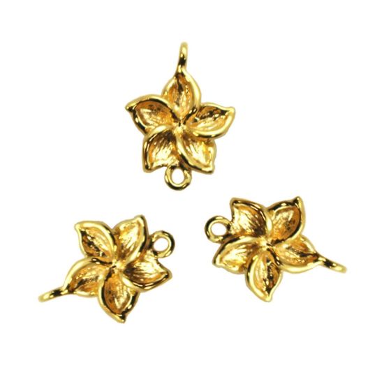 Wholesale Gold plated Sterling Silver Fragapani Flower Connector  Charms and Pendants for Jewelry Making, Wholesale Findings