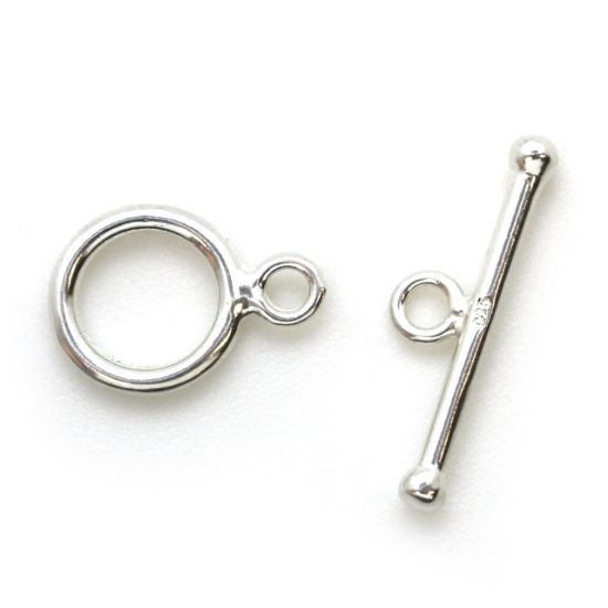 Wholesale Sterling Silver Simple Tiny Circle Toggle (Sold per 2 sets)