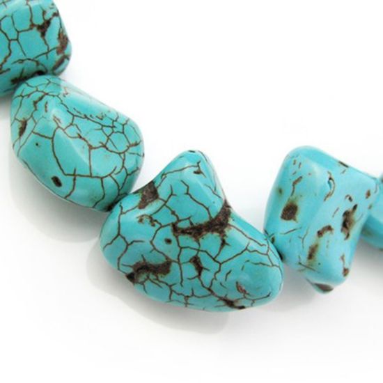 Wholesale Blue Howlite Beads - Freeform Shape (sold per strand)
