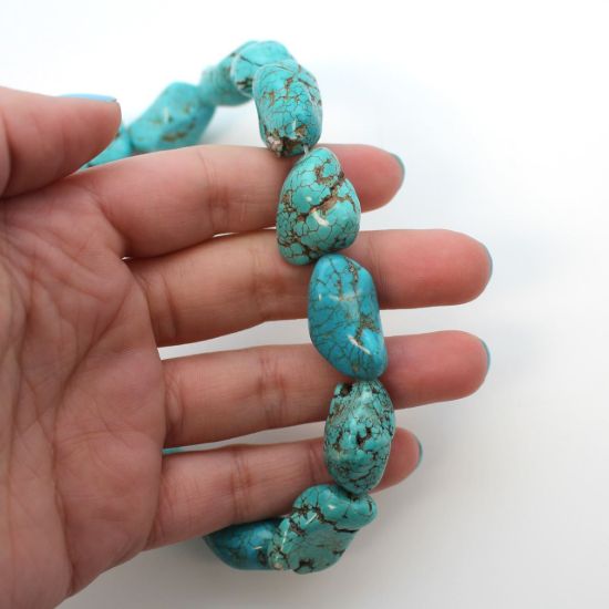 Wholesale Blue Howlite Beads - Freeform Shape (sold per strand)