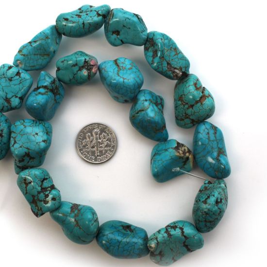 Wholesale Blue Howlite Beads - Freeform Shape (sold per strand)