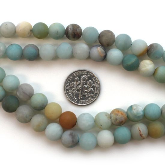 Wholesale Rainbow Amazonite Beads - 8mm Frosted Multi-Colored Matte Round Beads (Sold Per Strand)