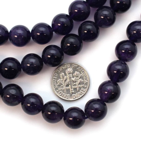 Wholesale Amethyst Beads - 10mm Smooth Round Beads (Sold Per Strand)