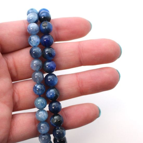 Wholesale Blue Kyanite - Smooth Round Beads - 7.5mm (sold per strand)