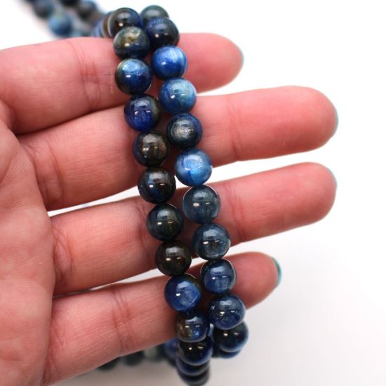 Wholesale Blue Kyanite - Smooth Round Beads - 8mm (sold per strand)