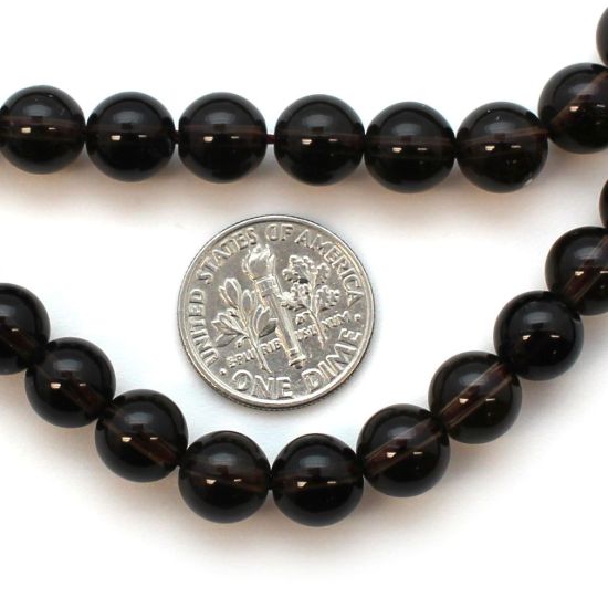 Wholesale Smoky Quartz Natural Stone - Smooth Round 8mm (sold per strand)