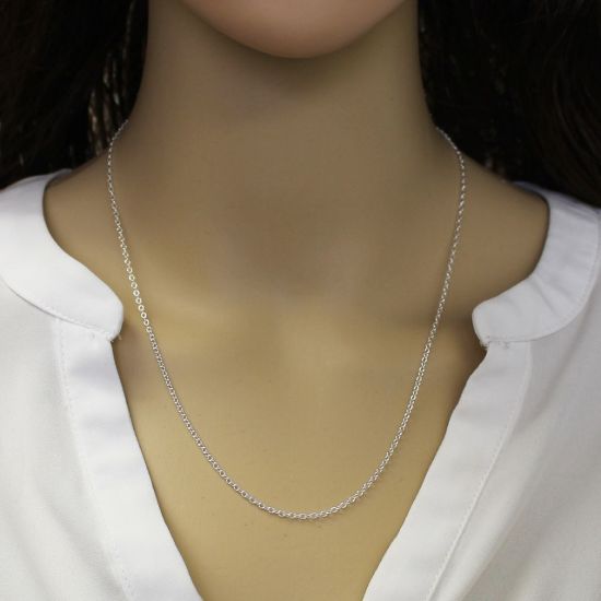 Wholesale Sterling Silver Adjustable Finished Chain - Strong Cable Oval
