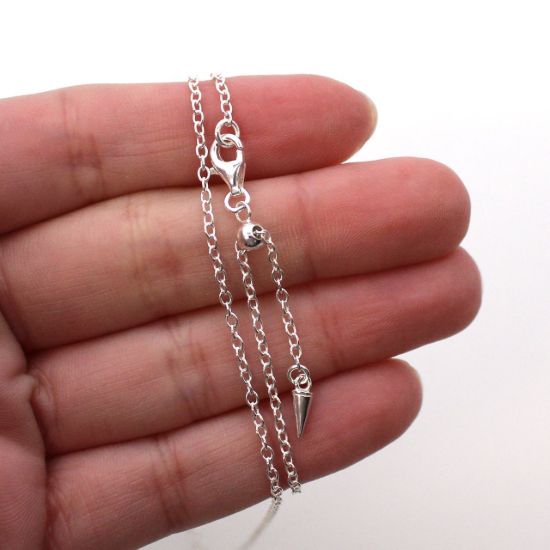 Wholesale Sterling Silver Adjustable Finished Chain - Strong Cable Oval