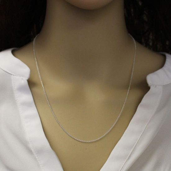 Wholesale 925 Sterling Silver Adjustable Finished Chain - 1mm Rolo Chain