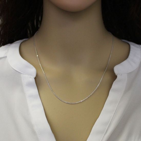 Wholesale 925 Italian Sterling Silver Adjustable Finished Chain - Solid Oval Cable Chain