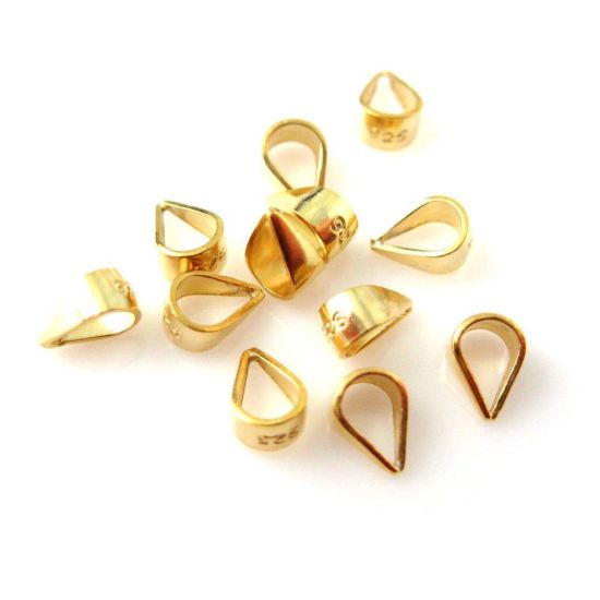 Wholesale Gold plated Sterling Silver Simple Closed Bail Connector, Wholesale Findings