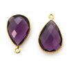 Wholesale Gold plated Sterling Silver Teardrop  Amethyst Quartz Bezel Gemstone Pendant, Wholesale Gemstone Pendants for Jewelry Making