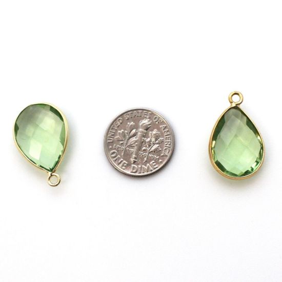 Wholesale Gold plated Sterling Silver Teardrop Bezel Gold Rutilated QuartzGemstone Pendant, Wholesale Gemstone Pendants for Jewelry Making